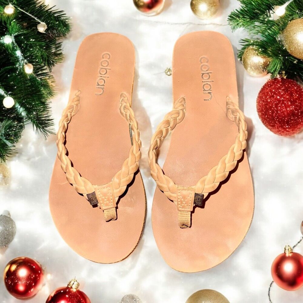 COBIAN Women's Bethany Braided Pacifica Tan Flip Flop Sandals!!